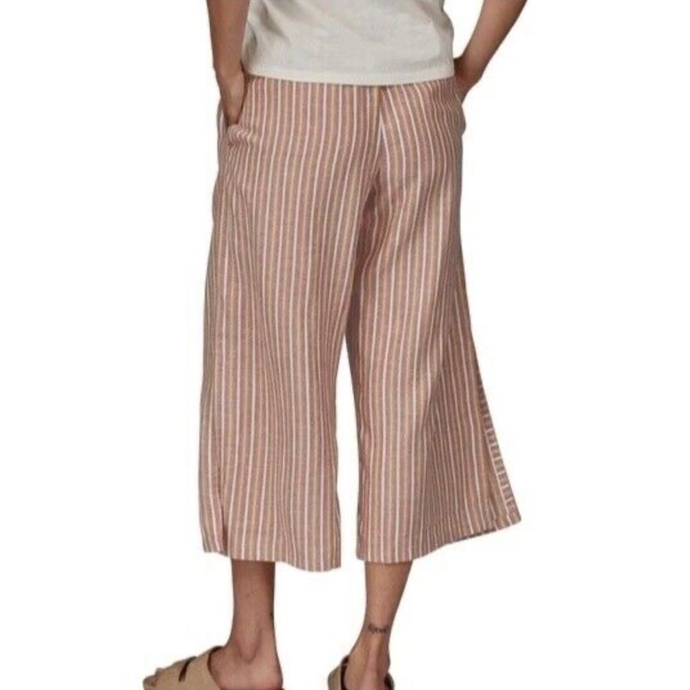 Patagonia Garden Island Pants Pinstripe Hemp Wide Leg Women’s Small